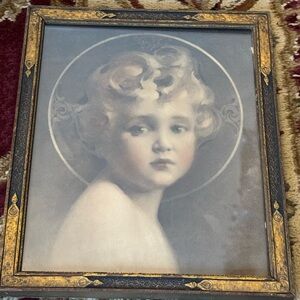Vintage Framed Portrait of Angel